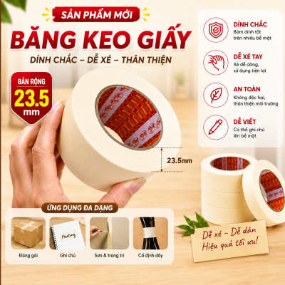 Băng Keo Giấy 23.5mm Tiện Dụng Cho Văn Phòng