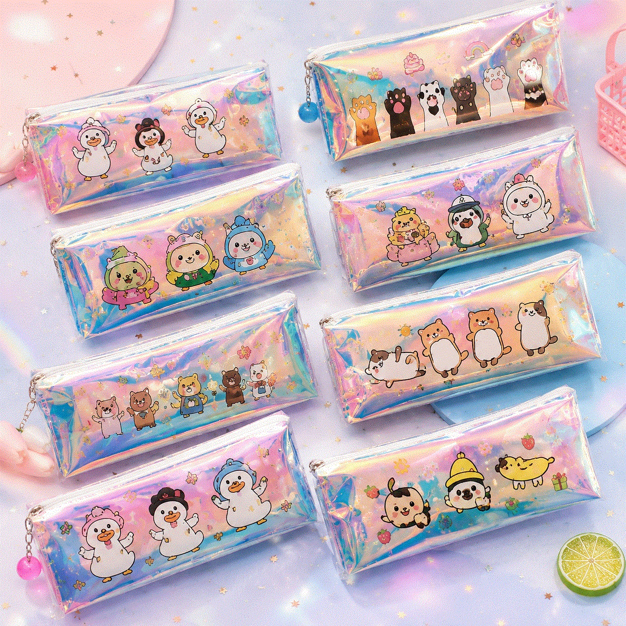 Bóp Viết Hologram Hoạt Hình Cute PVC 21cm Siêu Dễ Thương 2025