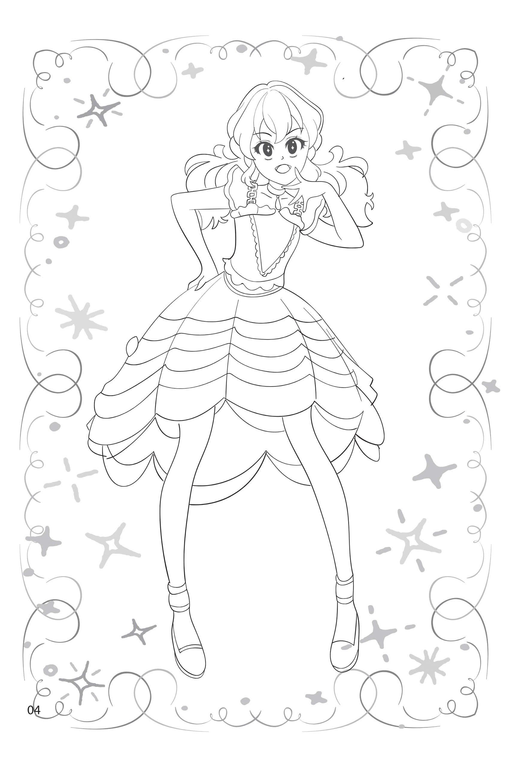 Sách tô màu Anime Princess 2025 cho bé năng động