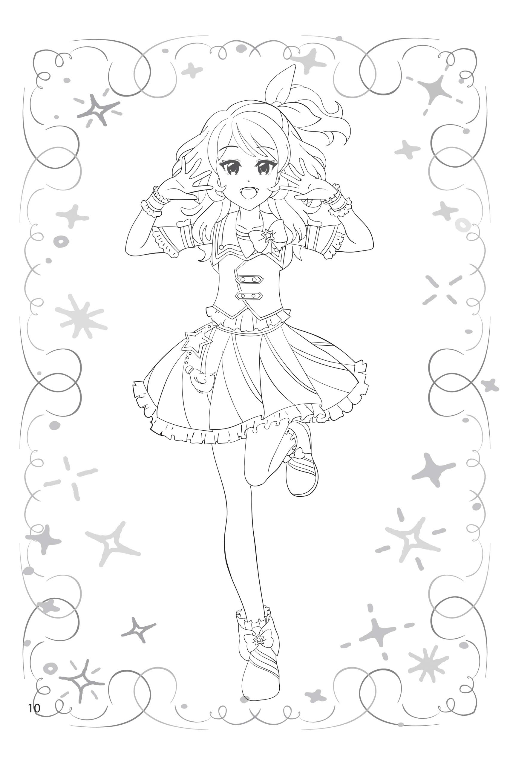 Sách tô màu Anime Princess 2025 cho bé năng động