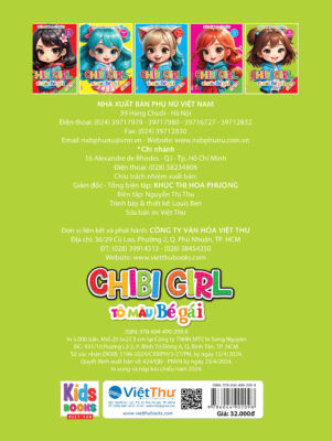 Sách Chibi Girl Tô Màu Bé Gái Kèm Sticker 