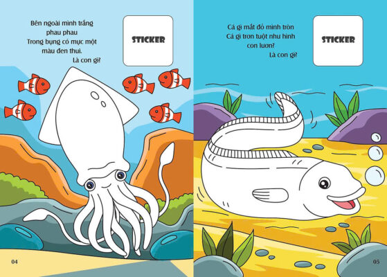 Bé Tô Màu Khám Phá Đại Dương Bí Hiểm 60+ Sticker