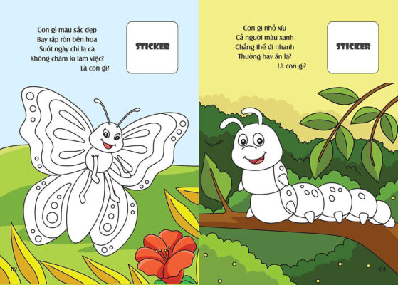 Bé Tô Màu Khám Phá Vườn Côn Trùng 50+ Sticker
