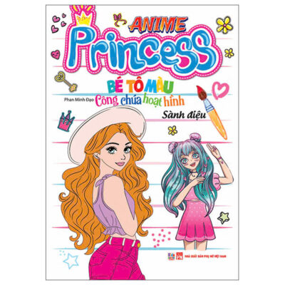 Sách tô màu Anime Princess 2025 cho bé yêu sáng tạo
