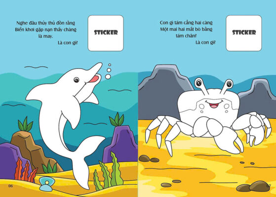 Bé Tô Màu Khám Phá Đại Dương Bí Hiểm 60+ Sticker
