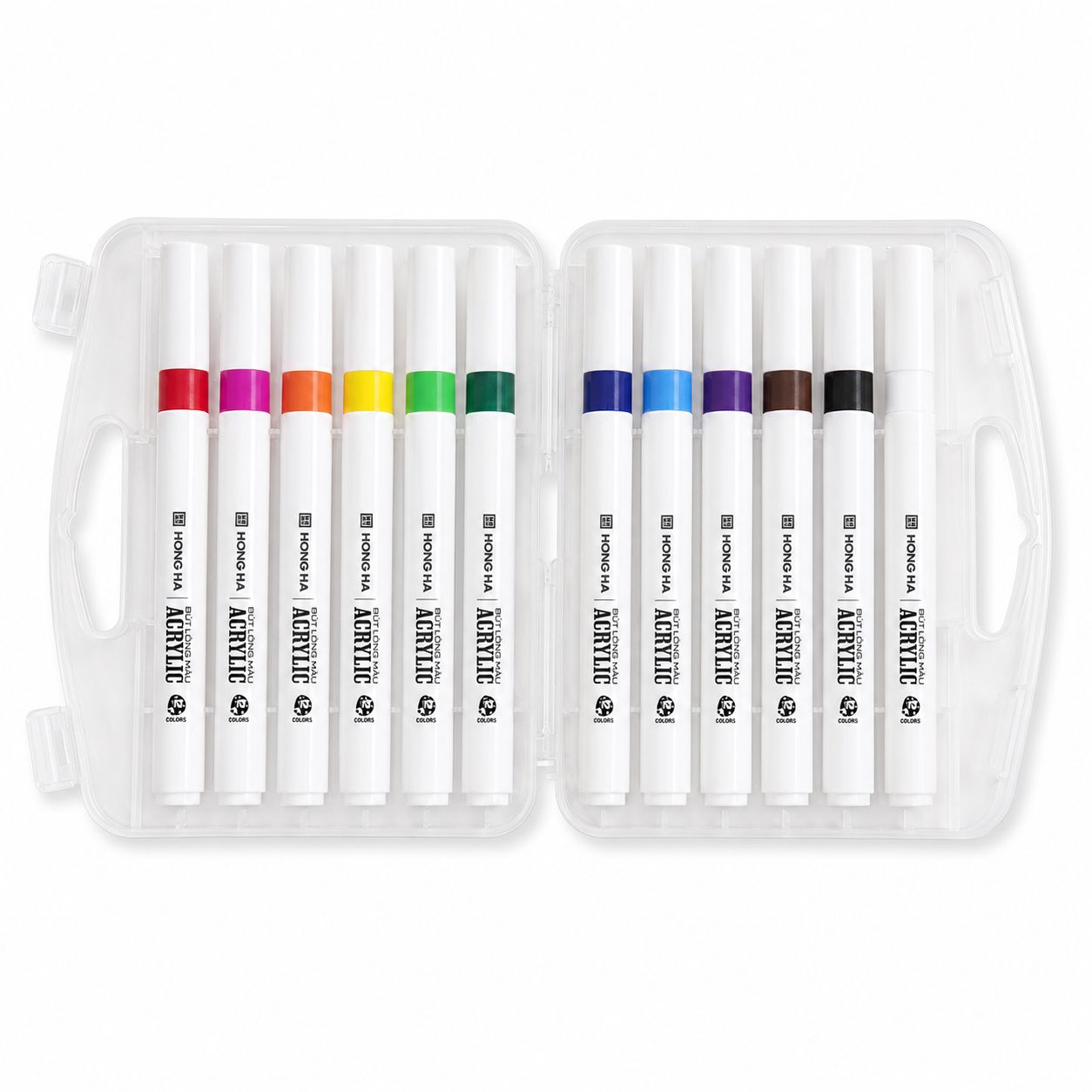 Bộ Bút Lông Màu Acrylic Hồng Hà 12 Màu 8142 - Ảnh 2
