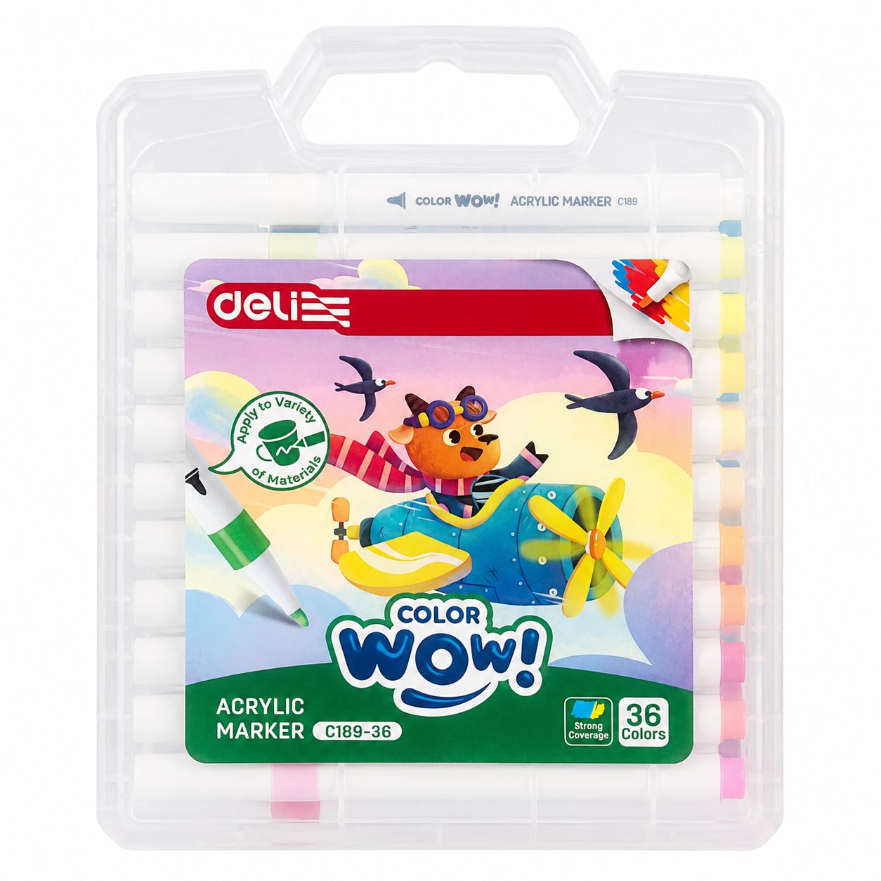 bộ bút marker acrylic Deli 36 màu