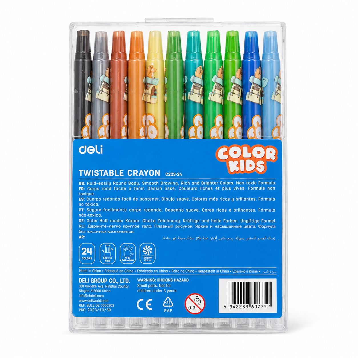 Sáp Màu Vặn Deli Color Kids C223-24 Bộ 24 Màu - Ảnh 2