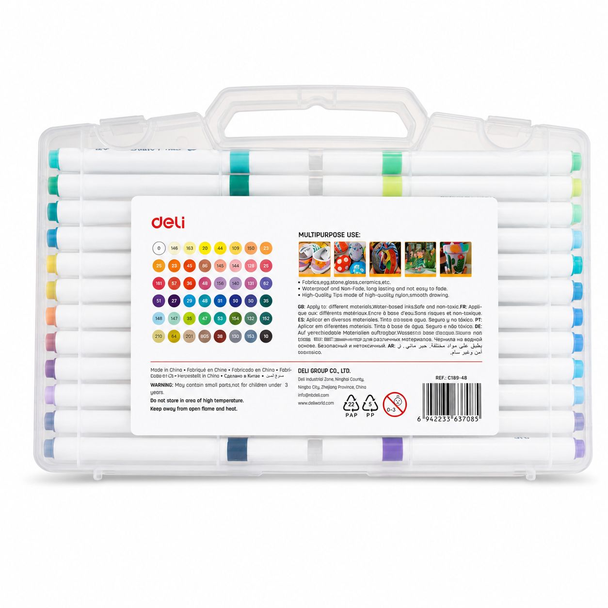 Bộ Bút Marker Acrylic Deli ColoRun C189-48 48 Màu - Ảnh 3