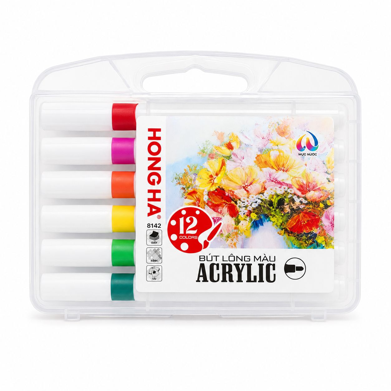 bút lông màu Acrylic Hồng Hà 12 màu,