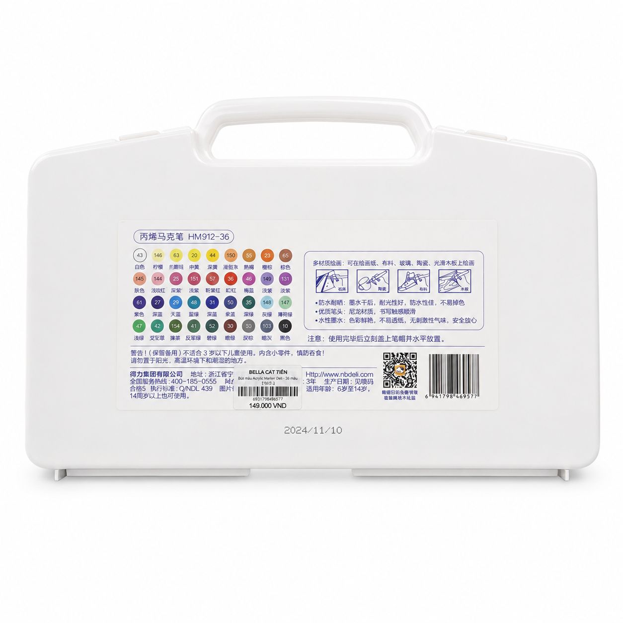 Bộ Bút Marker Acrylic Deli 36 Màu HM912-36 - Ảnh 2