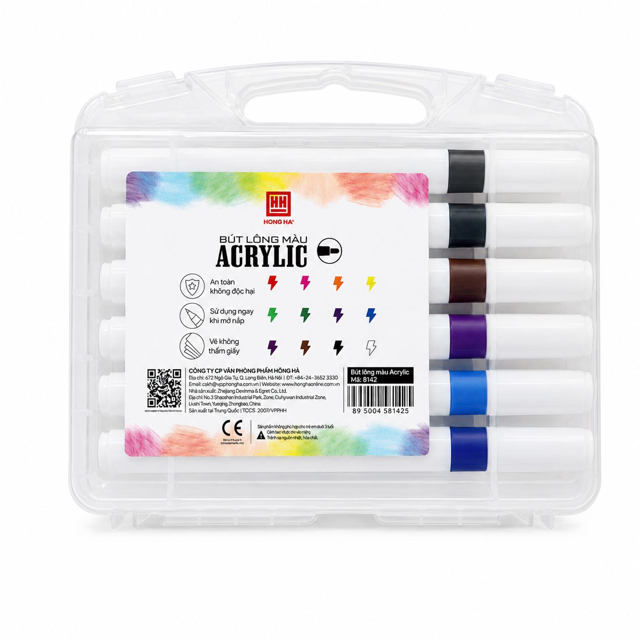 bút lông màu Acrylic Hồng Hà 12 màu,