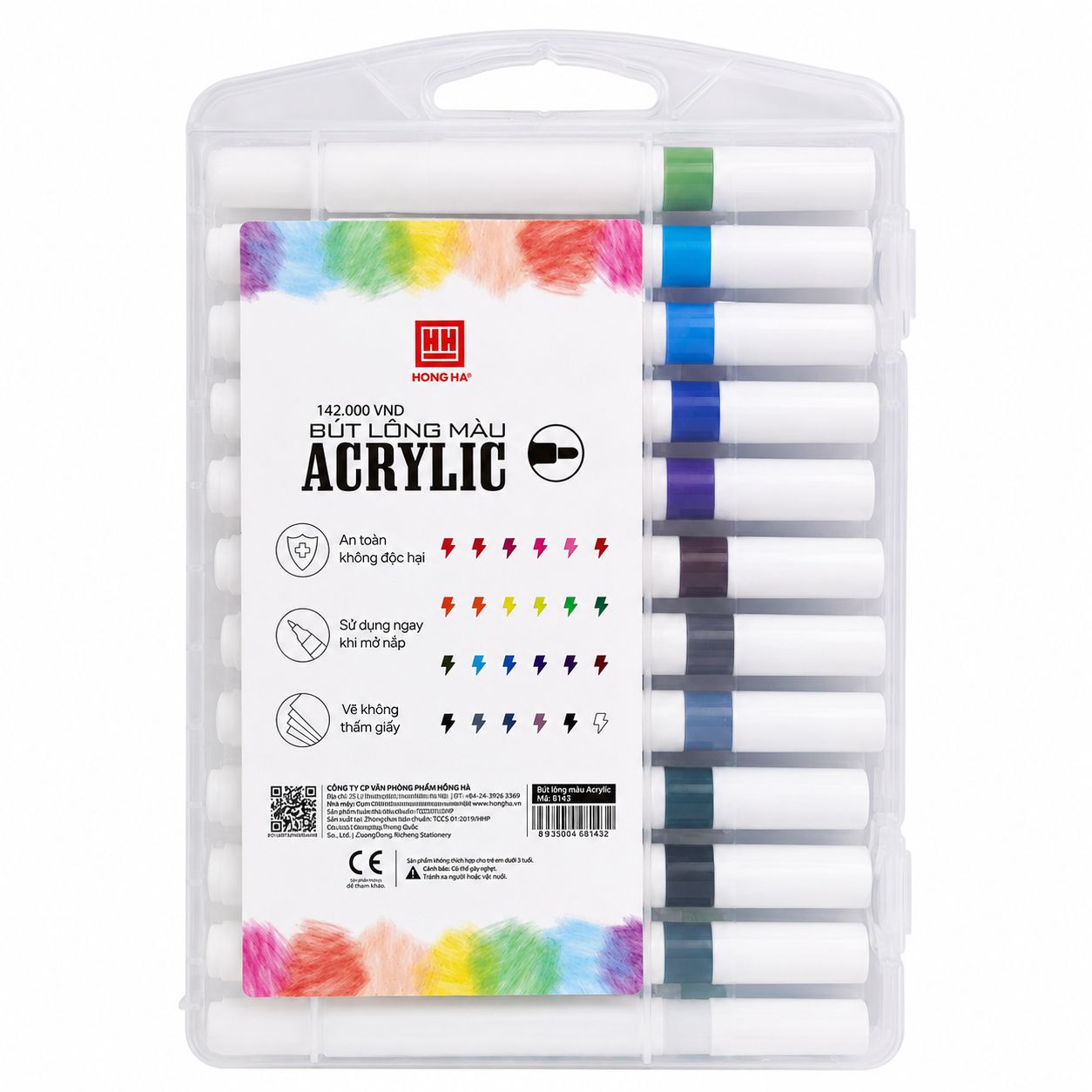 Bộ Bút Lông Màu Acrylic Hồng Hà 24 Màu 8143 - Ảnh 2